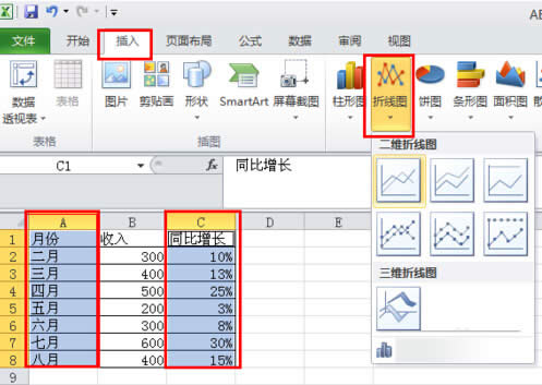怎樣制作excel2010圖表之折線圖