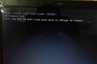 重啟電腦時提示cannot load file解決辦法