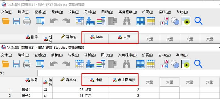 對比變量差異