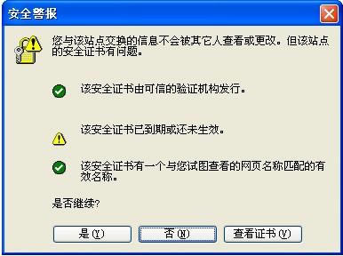 安全證書過期