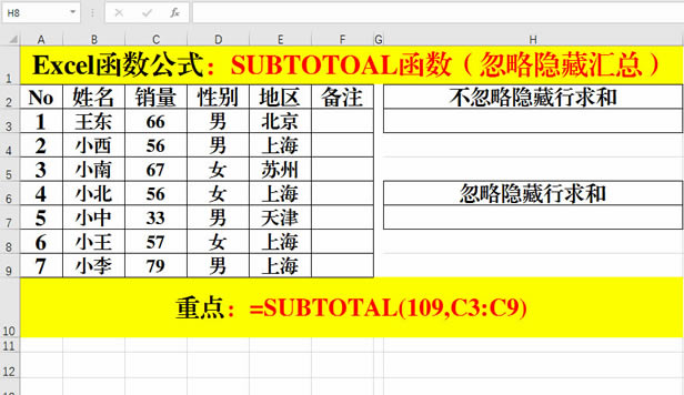 ExcelSUBTOTAL(sh)[ЅR