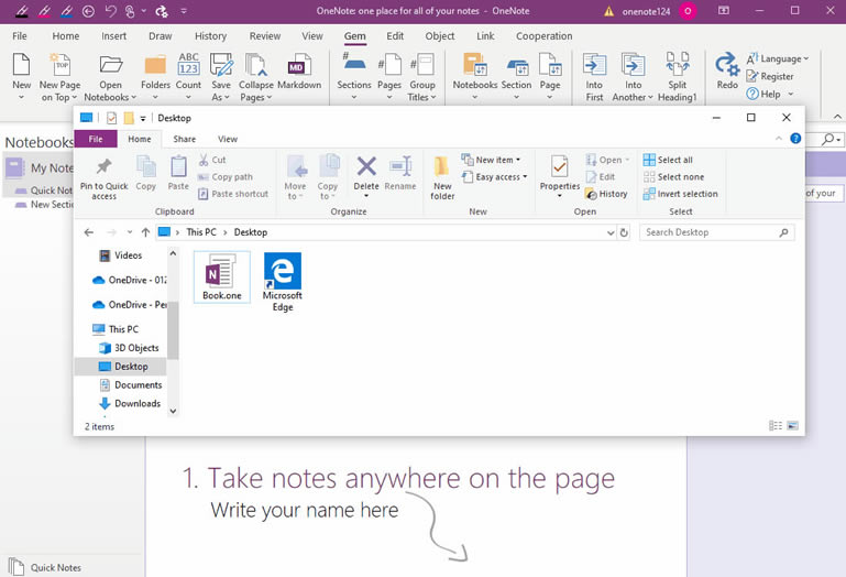 ͨ^ֹPӛ䌚_һ Windows ļAɞһ OneNote Pӛ