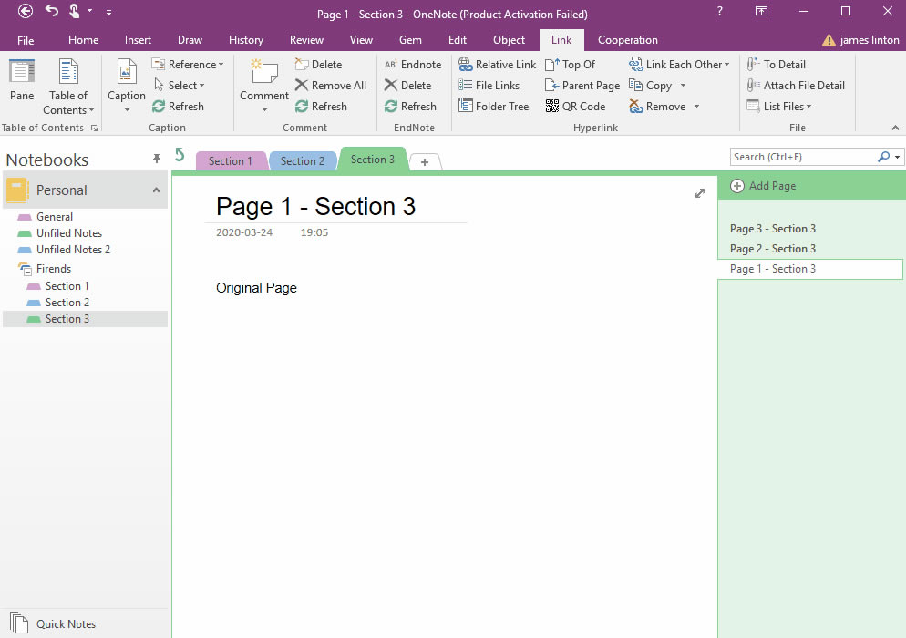 通過(guò)筆記珍寶插件創(chuàng)建 OneNote 本頁(yè)面的友情頁(yè)面。