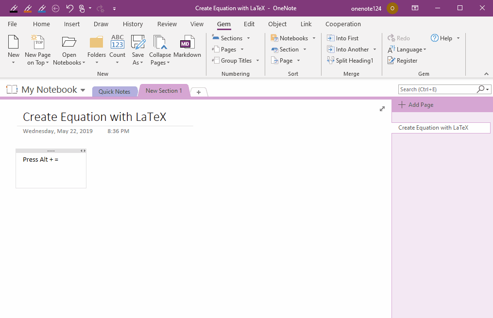  LaTeX 턓(chung) OneNote ԭĔ(sh)W(xu)ʽ