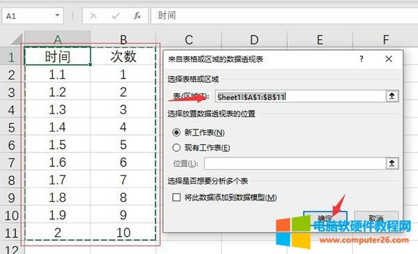 選擇表格區(qū)域