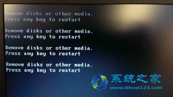 Ghost Win7系統(tǒng)重啟開機黑屏Remove disks or other media提示